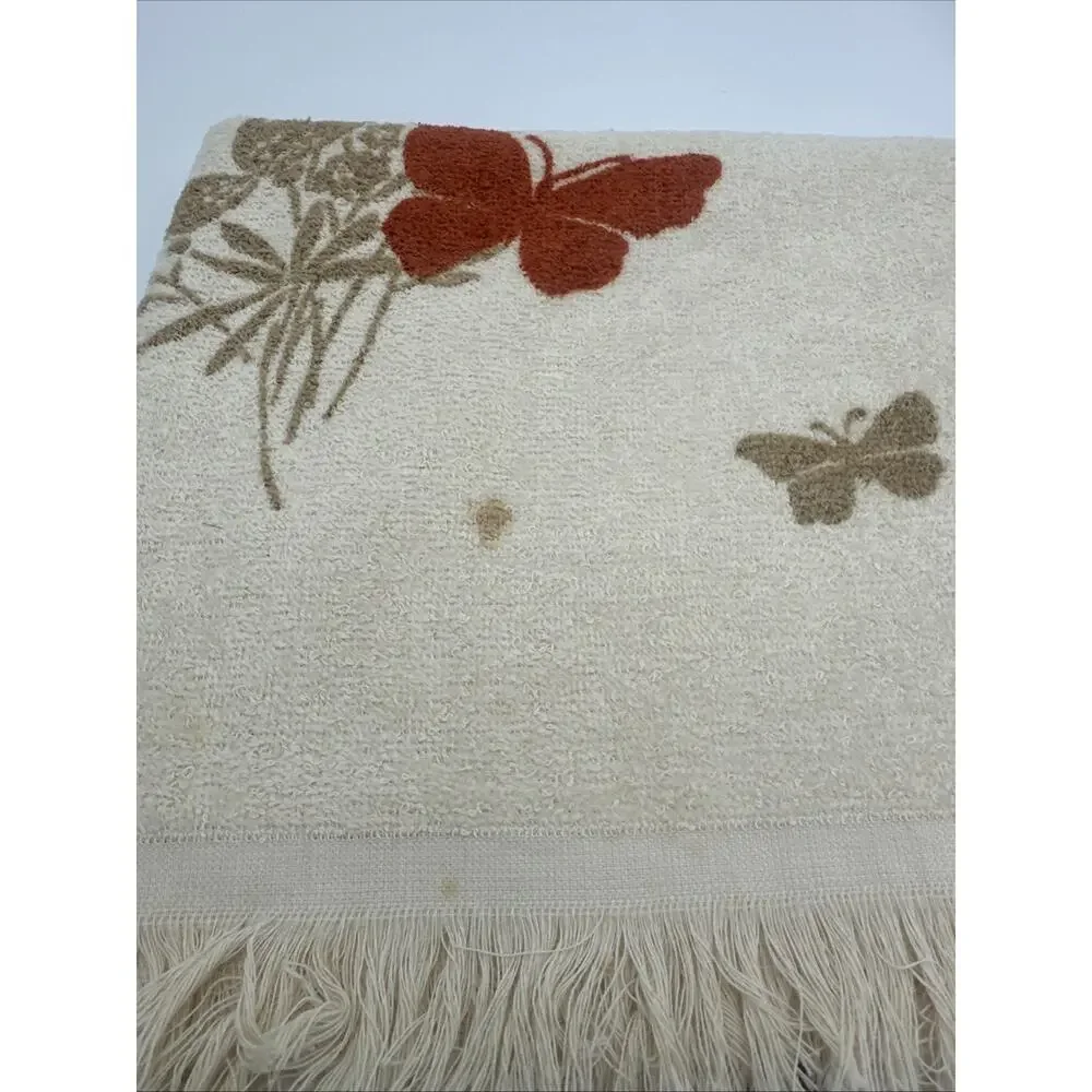 MCM Vintage Cannon Brown, Gold, w/Orange Butterfly Towel Set